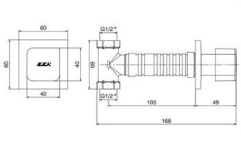 ECA Ankastre Ara Kesme Valfi G 1/2, krom, 102151024