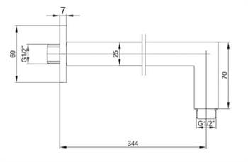 ECA Duvardan Dirsek, 34 cm, Mat Siyah, 102126699C1