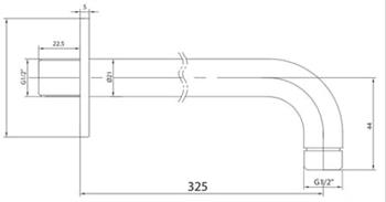 ECA Duvardan Duş Başlığı Borusu Krom, 102126608