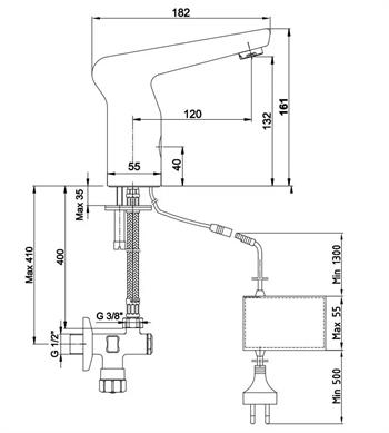 Eca Fotoselli Lavabo Bataryası Elektrikli Krom, 108108025