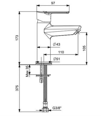 ECA Lia Plus Lavabo Bataryası, Krom, 102188886