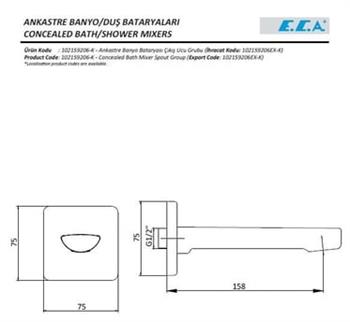 ECA Luna Çıkış Ucu Krom, 102159206-K