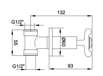 ECA Neo Klasik Ara Kesme Valfi, Krom, 102151009