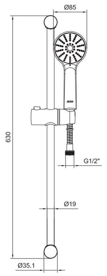 ECA Spylos Banyo Hareketli Sürgülü Duş Seti Üst Takımı Krom, 102146071