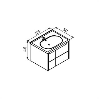 Orka Likya 65 cm Beyaz Banyo Dolabı Alt Modül ve Lavabo