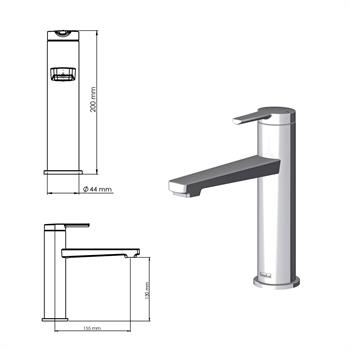 Teska Lavabo Bataryası, Liva Leo S, Krom, E5416