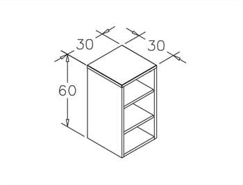 Orka Knidos 30 cm Beyaz Alt Banyo Boy Çamaşır Dolabı, 3000989