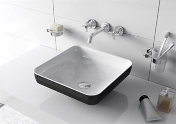 Vitra Lavabo, Water, Jewels, Kare, Çanak, 40 cm, Siyah-Beyaz, 4441B497-1747