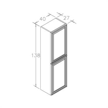 Orka Design 40 cm Mat Beyaz Banyo Boy Çamaşır Dolabı