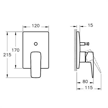 Artema Banyo Bataryası, Root Square, Ankastre, Fırçalı Nikel (Sıva Üstü Grubu) A4275234