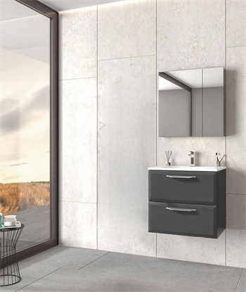 Orka Nuvola 80 cm Antrasit Banyo Dolabı Takımı