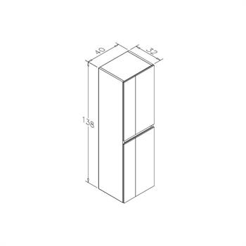 Orka Likya 40 cm Beyaz Banyo Boy Çamaşır Dolabı