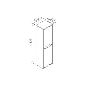 Orka Lago 40 cm Antrasit Banyo Boy Çamaşır Dolabı