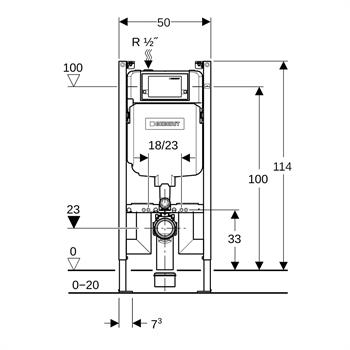 Geberit Alpha Gömme Rezervuar Duvar Önü Alçıpan Uygulamalı Set, İnce, 458.175.00.1