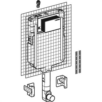 Geberit Alpha Helataşı İçin Gömme Rezervuar, 8 cm, 109.175.00.1