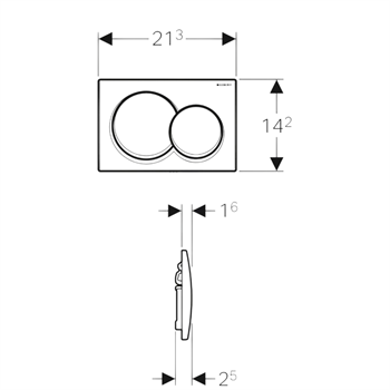 Geberit Alpha01 Kumanda Kapağı Çift Basmalı, Beyaz, 115.035.11.1