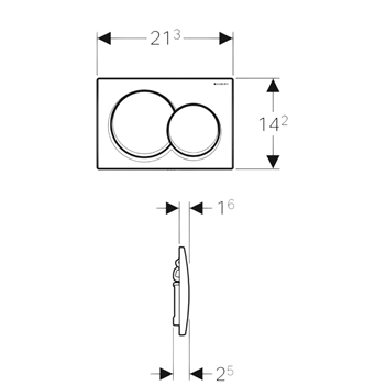 Geberit Alpha01 Kumanda Kapağı Çift Basmalı, Parlak Krom, 115.035.21.1