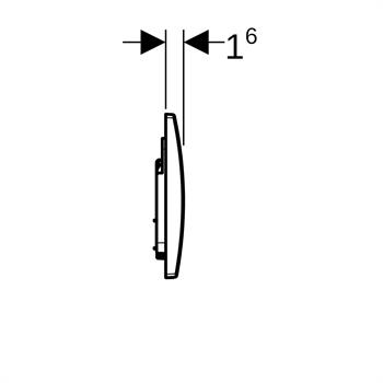 Geberit Alpha01 Kumanda Paneli Çift Basmaklı Mat siyah, 115.055.14.1