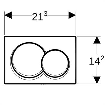 Geberit Alpha01 Kumanda Paneli Çift Basmalı, Siyah Krom, 115.035.QC.1