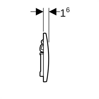 Geberit Alpha01 Kumanda Paneli Çift Basmalı, Siyah Krom, 115.035.QC.1