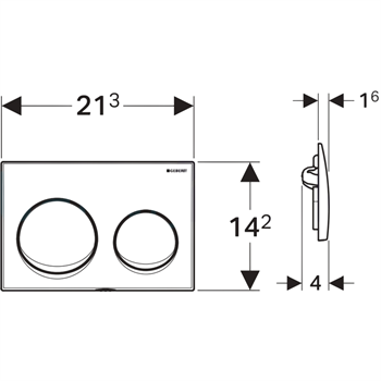 Geberit Alpha20 Kumanda Kapağı Çift Basmalı, Beyaz, 115.040.11.5