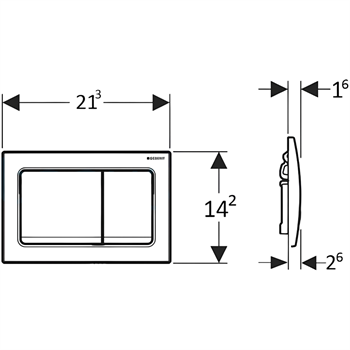 Geberit Alpha30 Kumanda Kapağı Çift Basmalı, Pirinç, 115.055.QE.1