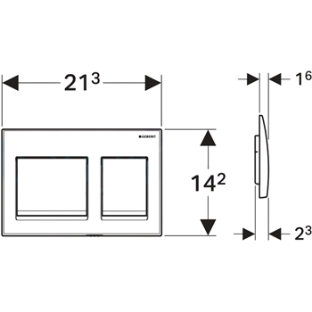 Geberit Alpha35 Kumanda Kapağı Çift Basmalı, Parlak Krom, 115.045.21.5