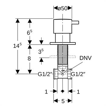 Geberit Ankastre Stop Valf,  616.004.21.1