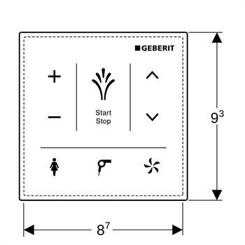 Geberit AquaClean Duvar Tipi Kumanda Paneli Beyaz Cam, 147.038.SI.1
