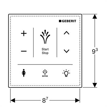 Geberit AquaClean Sela Duvar Tipi Kumanda Paneli Beyaz Cam, 147.041.SI.1