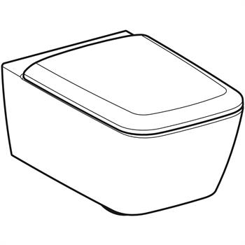 Geberit Asma Klozet, iCon Square Rimfree, Kapak Rezervuar, Stop Valf, Kumanda Paneli Dahil, 501.671.00.1-Set