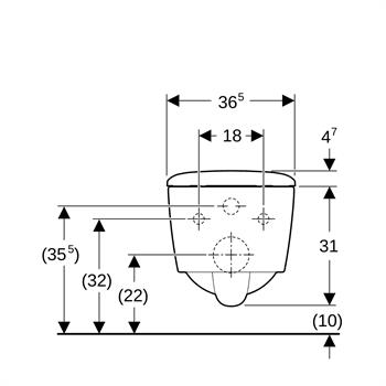 Geberit Asma Klozet, iCon Square Rimfree, Kapak Rezervuar, Stop Valf, Kumanda Paneli Dahil, 501.671.00.1-Set