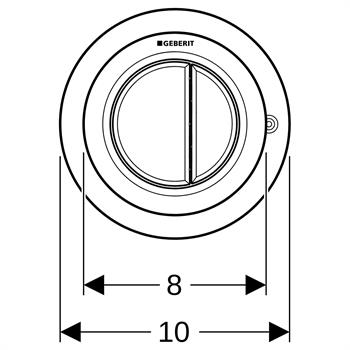 Geberit Çift Kademeli Kumanda Paneli Tip 01 Pnömatik Mat Krom, 116.050.JQ.1