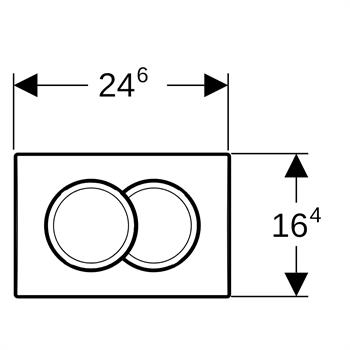 Geberit Delta01 Kumanda Paneli Çift Basmalı, Mat Krom, 115.107.46.1