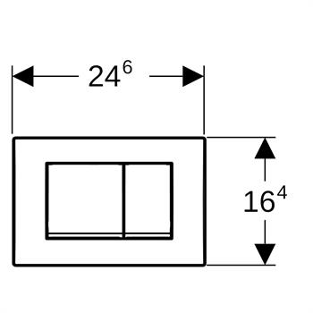 Geberit Delta20 (eski Delta30) Kumanda Paneli Çift Basmalı, Parlak Krom, 115.137.21.1