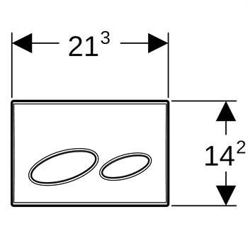 Geberit Kappa20 Kumanda Paneli Çift Basmalı, Parlak Krom, 115.228.21.1