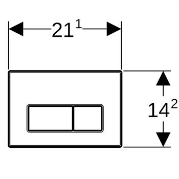 Geberit Kappa50 Kumanda Paneli Çift Basmalı Beyaz, 115.260.11.1