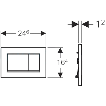 Geberit Kumanda Kapağı Sigma 30 Mat Siyah, 115.883.14.1