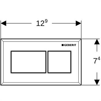 Geberit Kumanda Paneli Çift Basmalı, Fırçalı Krom, 115.932.KA.1