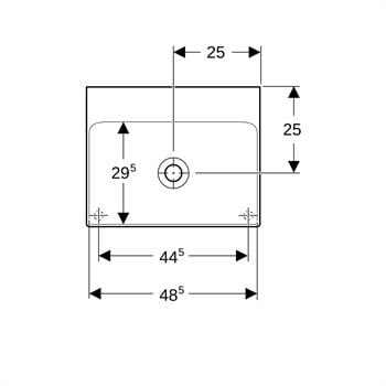 Geberit One Çanak Lavabo 50x41cm Beyaz, 505.031.01.6