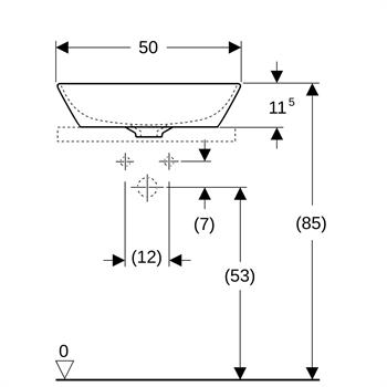 Geberit One Çanak Lavabo 50x42.5cm Beyaz, 505.041.01.6