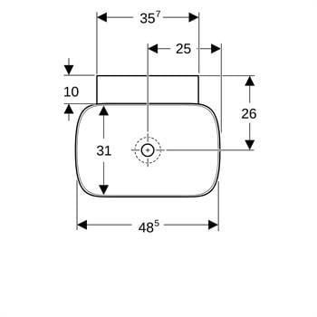 Geberit One Çanak Lavabo 50x42.5cm Beyaz, 505.040.01.6