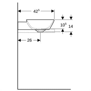 Geberit One Çanak Lavabo 50x42.5cm Beyaz, 505.041.01.6
