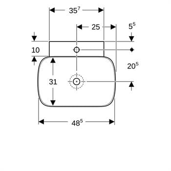 Geberit One Çanak Lavabo 50x42.5cm Beyaz, 505.041.01.6