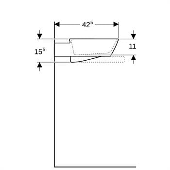 Geberit One CleanDrain Çanak Lavabo 50x42.5cm Karatect, 505.051.00.1