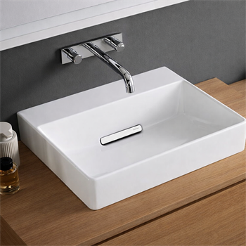 Geberit One CleanDrain KeraTect Tezgah Üstü Lavabo, 50 cm, Yatay Çıkışlı, 505.023.00.1