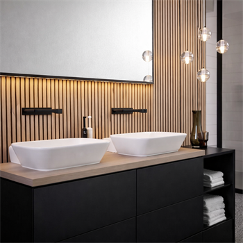 Geberit One Köşeli Tasarımlı Lavabo Bataryası, Mat siyah, 116.465.14.1