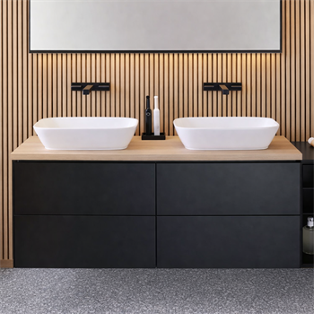 Geberit One Köşeli Tasarımlı Lavabo Bataryası, Mat siyah, 116.465.14.1