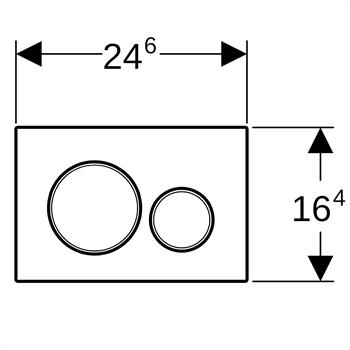 Geberit Sigma 20 Kumanda Paneli Çift Basmalı Mat Siyah, 980.015.16.1