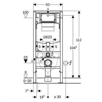 Geberit Sigma Gömme Rezervuar Duvar Önü Alçıpan Uygulamalı Set, Kalın, Duofix,111.300.00.5